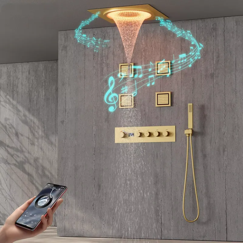 Smart Home System - مجموعة دش ذكية بإضاءة LED مع