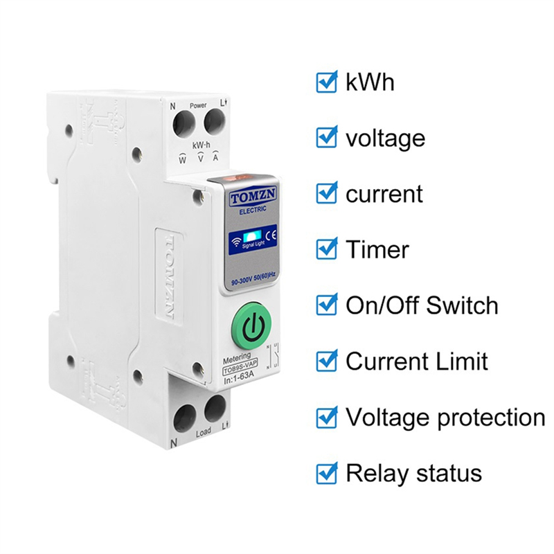 Smart Energy Monitor - ABDE-TOMZN TOB9S-VAP TUYA Smartlife 63A 1P