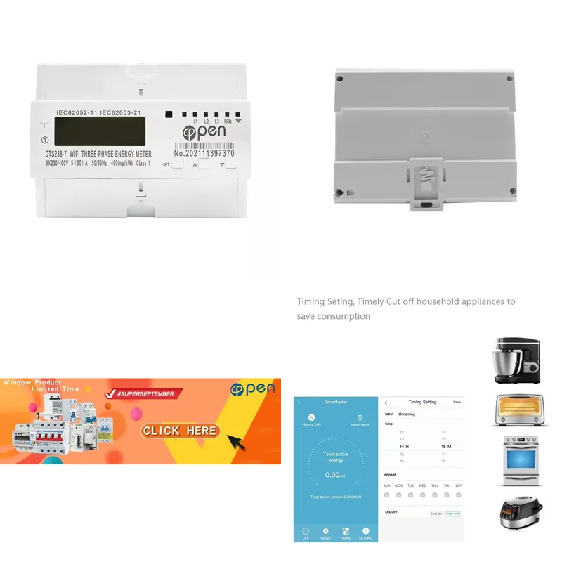 Smart Home App - عداد طاقة ذكي ثلاثي الأطوار مع
