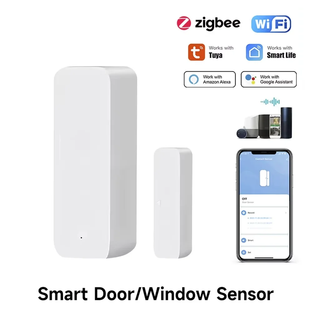 Smart Home Gateway - Tuya Zigbee/WiFi مستشعر نافذة الباب المغناطيسي