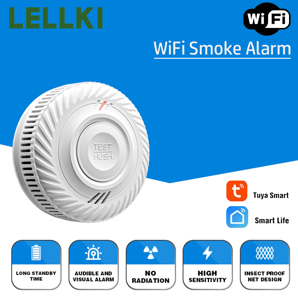 Smart Smoke Detector - كاشف دخان واي فاي من LELLKI