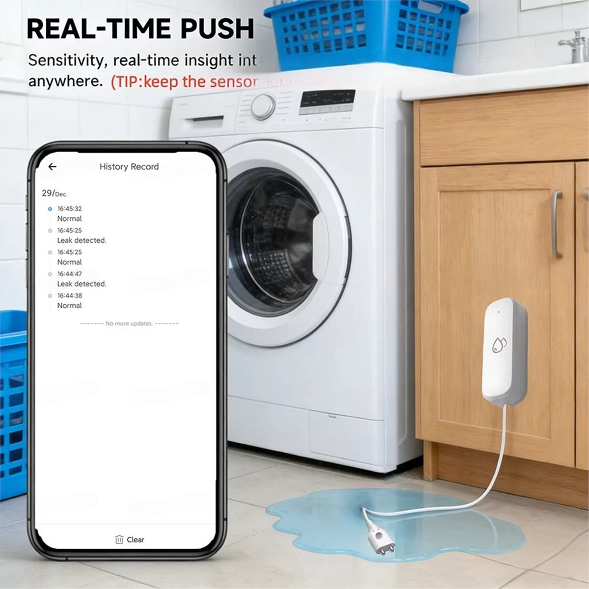Smart Home Security - مستشعر تسرب المياه المتوافق مع تقنية