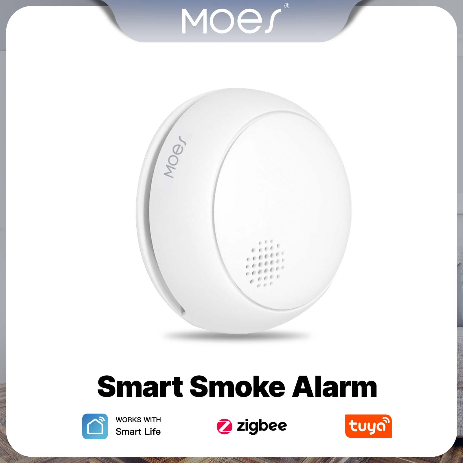 Smart Home Kitchen - MOES زيجبي الذكية كاشف إنذار الدخان