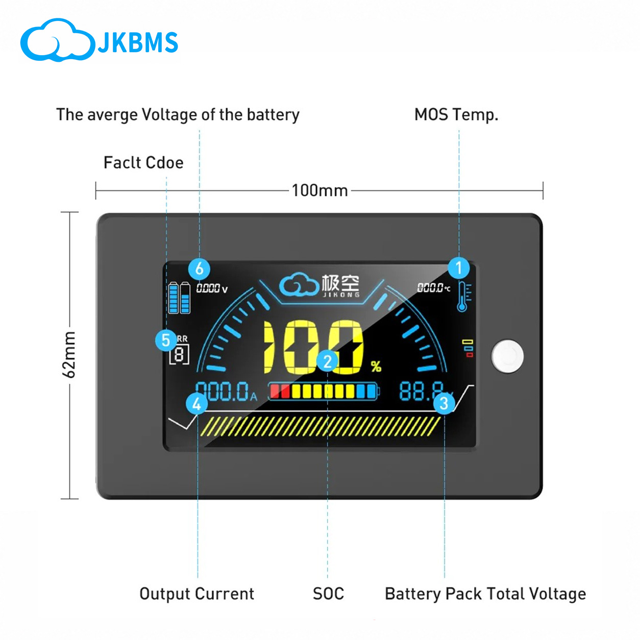 شاشة عرض LCD من JIKONG JK BMS  - مراجعة Smart Energy Monitor وسعره