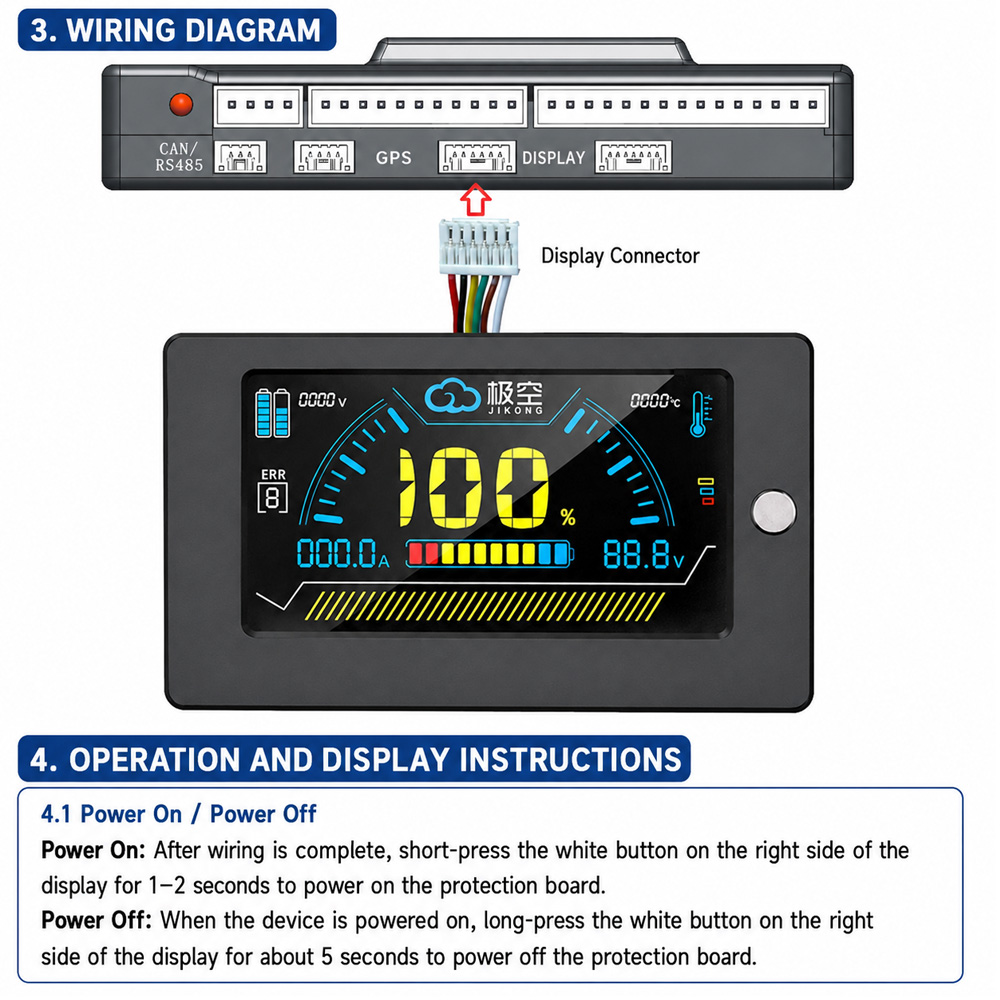 شاشة عرض LCD من JIKONG JK BMS  - مراجعة Smart Energy Monitor وسعره