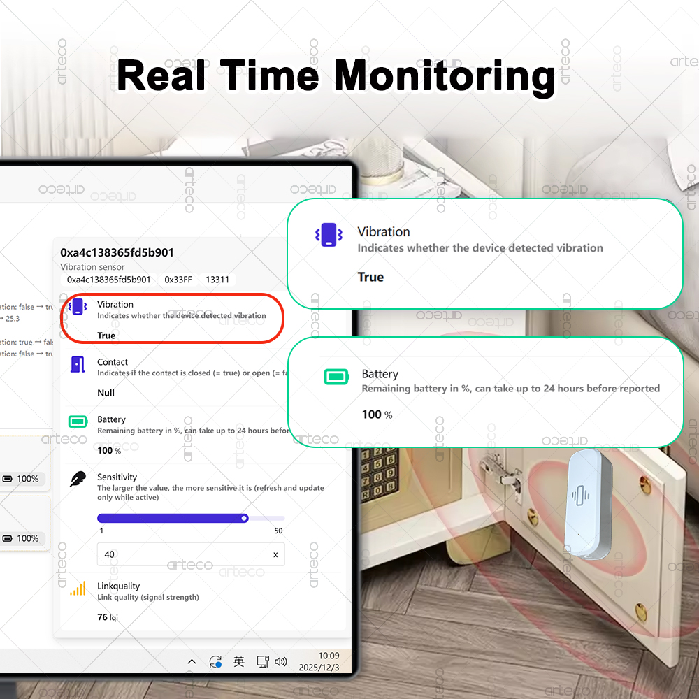 الذكية زيجبي 3.0 مستشعر الاهتز - مراجعة Smart Home Features وسعره