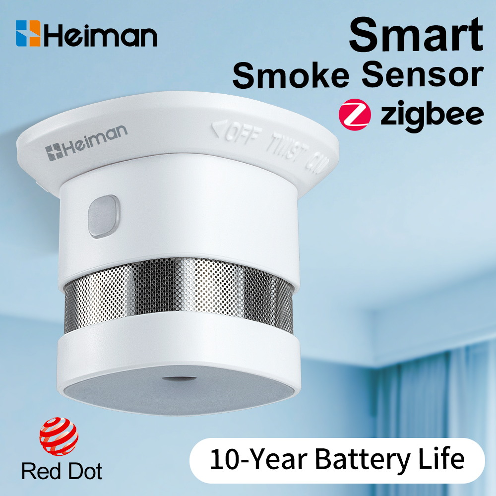كاشف الدخان HEIMAN Zigbee - مس - مراجعة Smart Smoke Detector وسعره