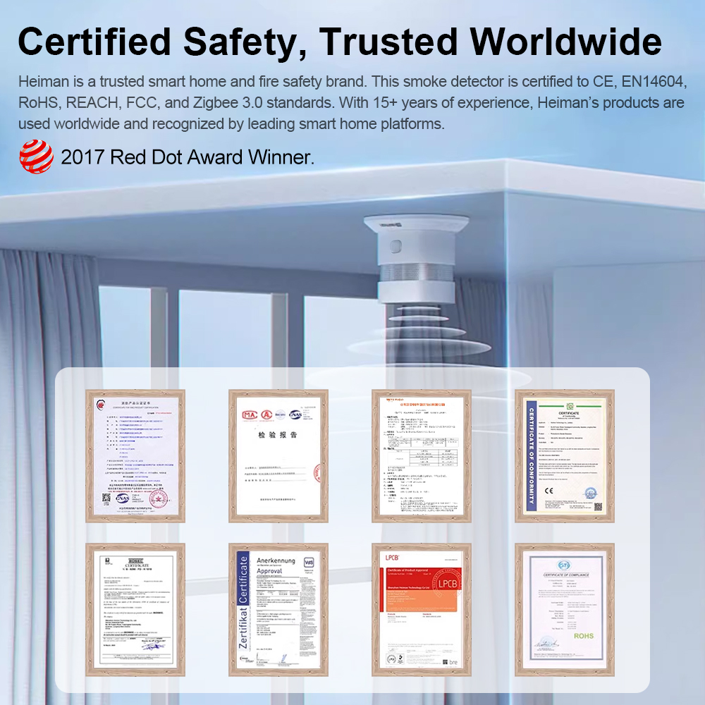كاشف الدخان HEIMAN Zigbee - مس - مراجعة Smart Smoke Detector وسعره